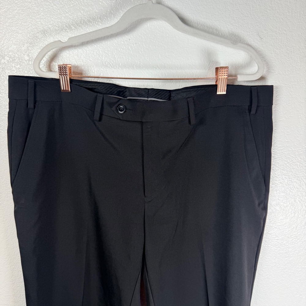 Michael Kors Mens Black Performance Stretch Dress Pants 38x30 Office Polyester